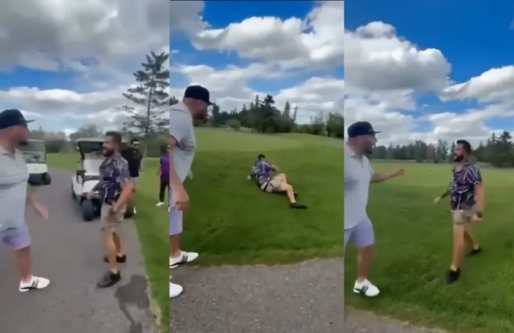 Nick Tarnasky golf fight at Alberta Springs Golf Course, viral brawl on green.