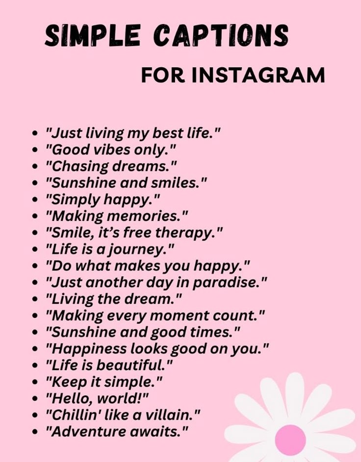 Short Captions for Instagram Posts